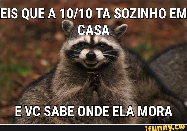 EIS QUE A 10/10 TA SOZINHO EM
CASA Li
E VC SABE ONDE ELAIMORA