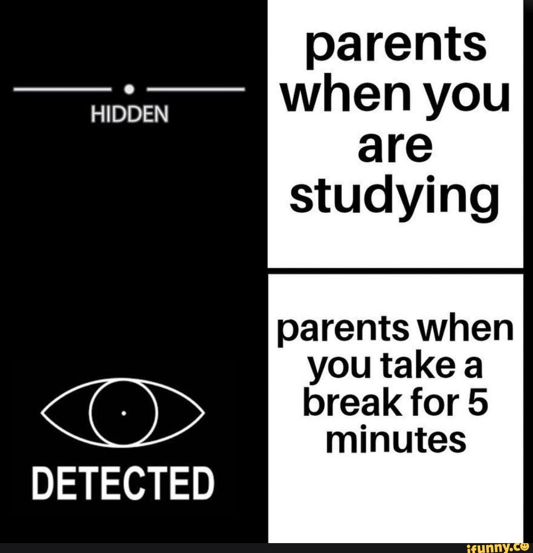 o
HIDDEN
DETECTED
parents
when you
are
studying
parents when
you take a
break for 5
minutes