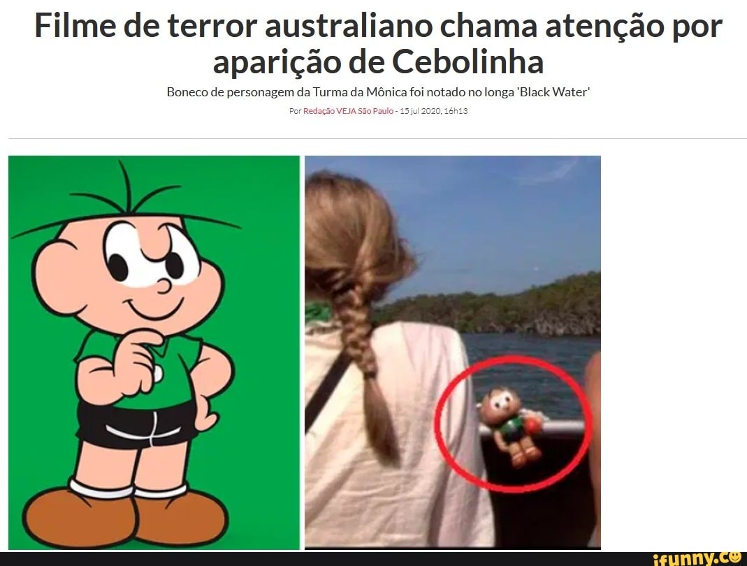 Filme de terror australiano chama atenção por aparição de Cebolinha
Boneco de personagem da Turma da Mônica foi notado no longa 'Black Water'
Por Redação VEJA São Paulo - 15 jul 2020, 16h13