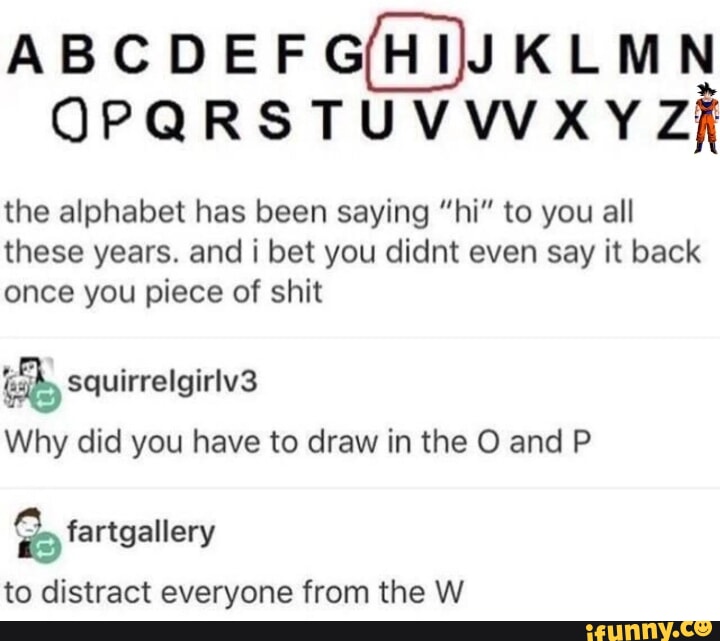 ABCDEFGHIJKLMN OPQRSTUVWXYZf the alphabet has been saying 