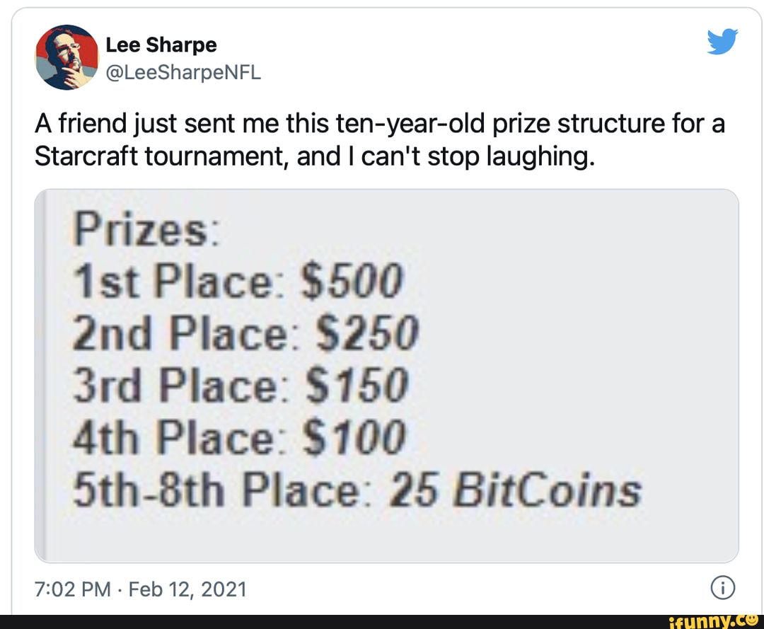 Lee Sharpe A friend just sent me this ten-year-old prize structure for a  Starcraft