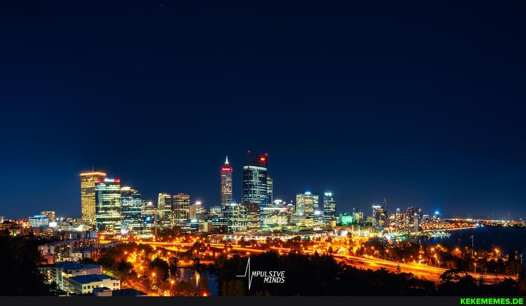 panorama, perth, city, wa, taken, night