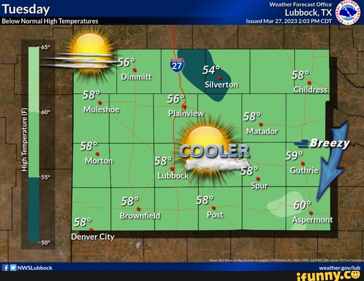 'Weather Forecast Office Tuesday Lubbock, TX Below Normal High