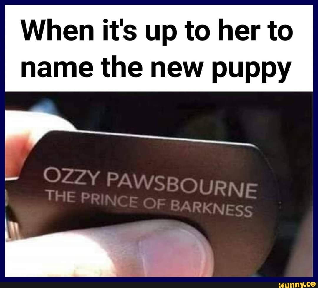 When it's up to her to
name the new puppy