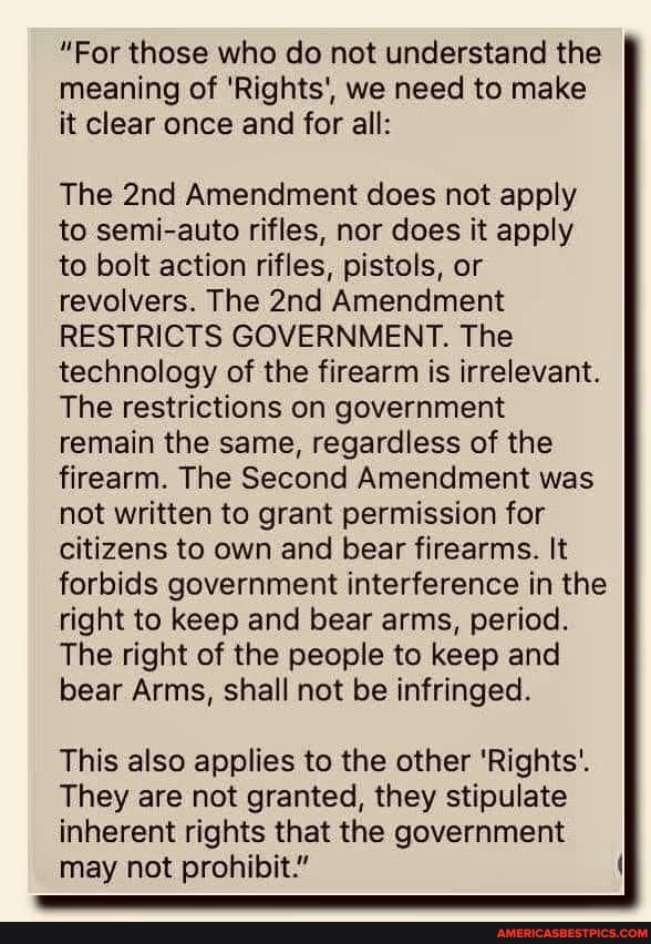 "For those who do not understand the I meaning of 'Rights', we need to