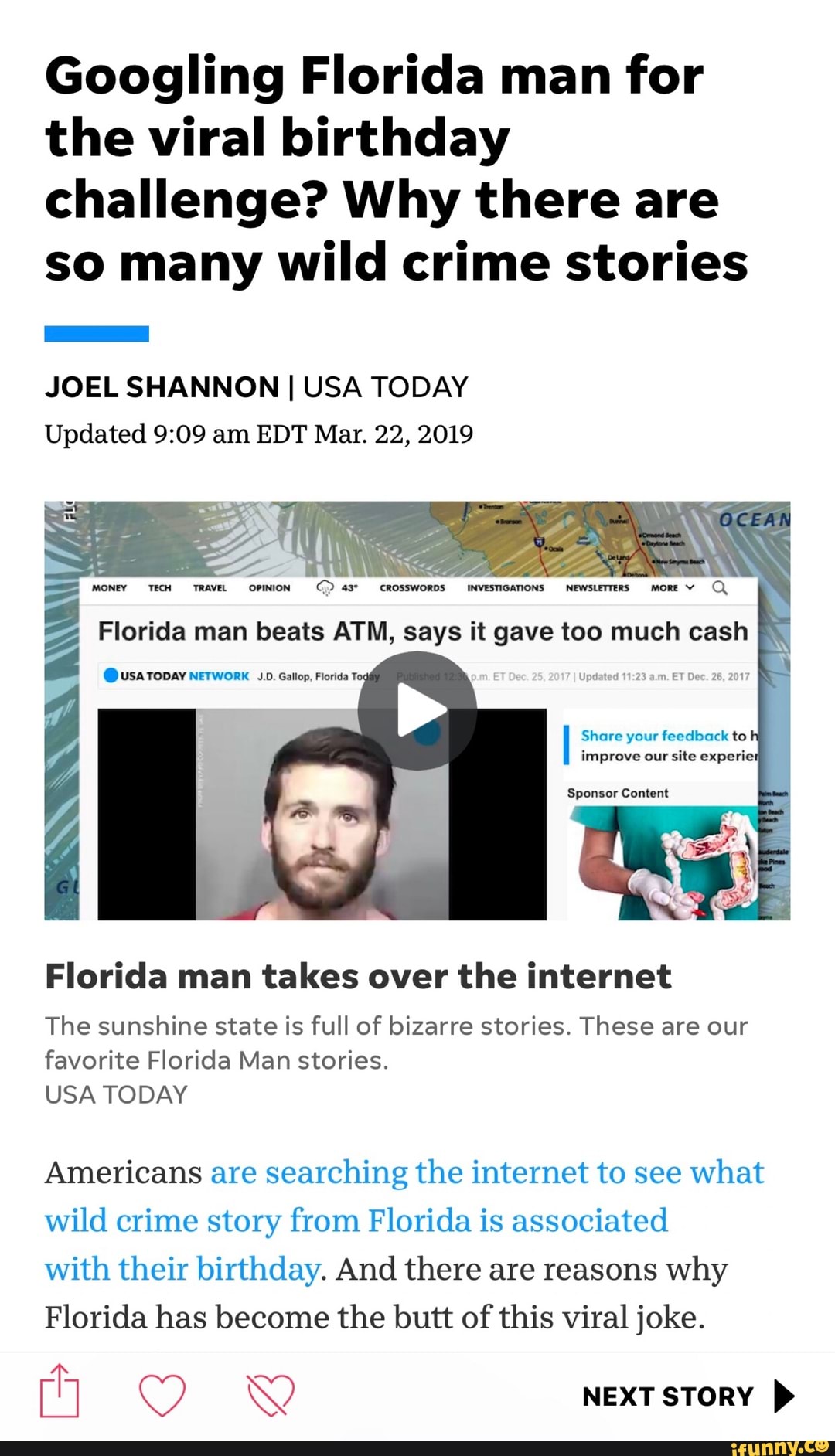 The Poke on X: People are sharing what Florida Man was doing on their  birthdays – 17 surreal headlines.    / X