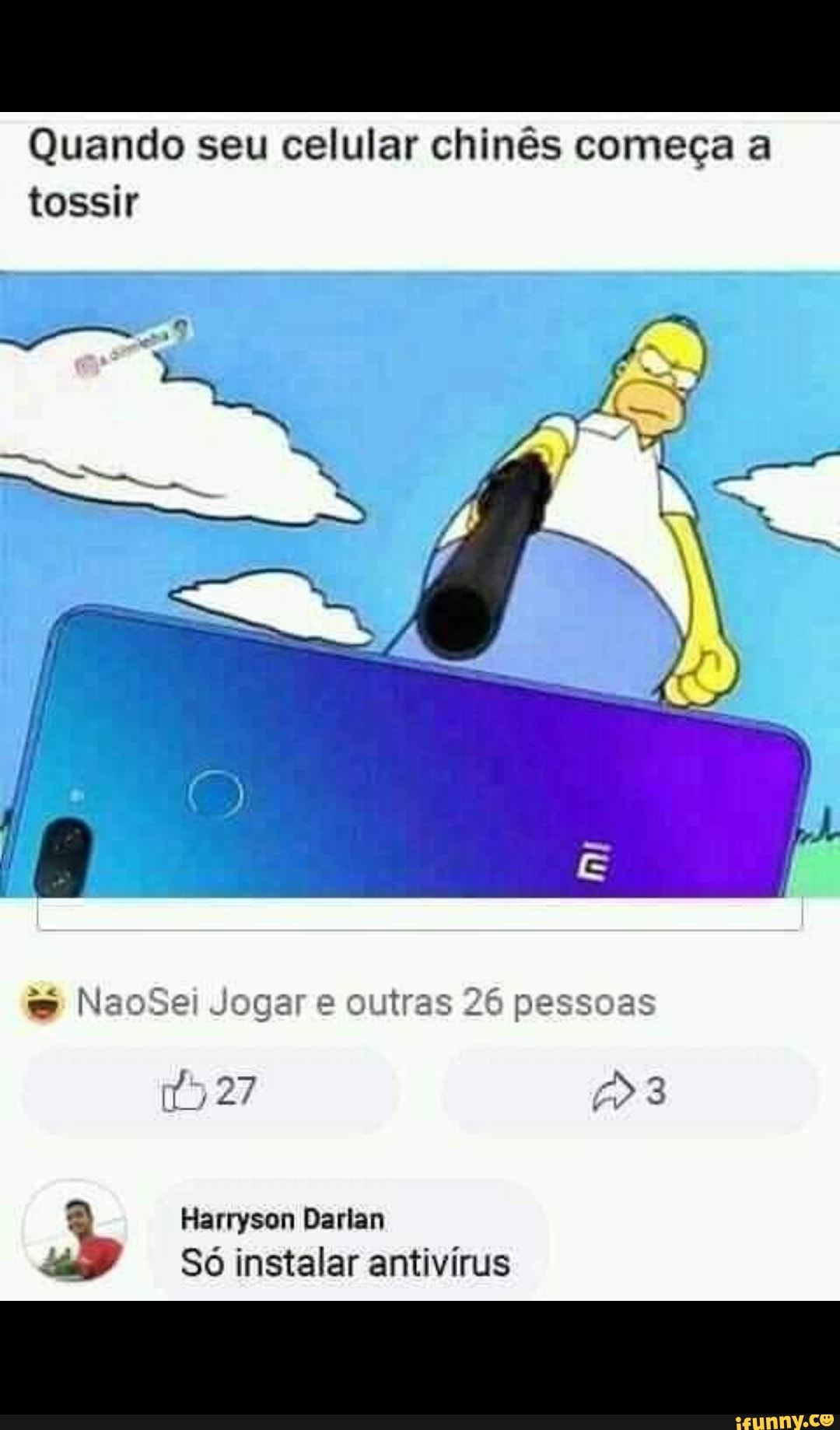 Quando seu celular chinês começa a
tossir
Harryson Darlan Só instalar antivírus