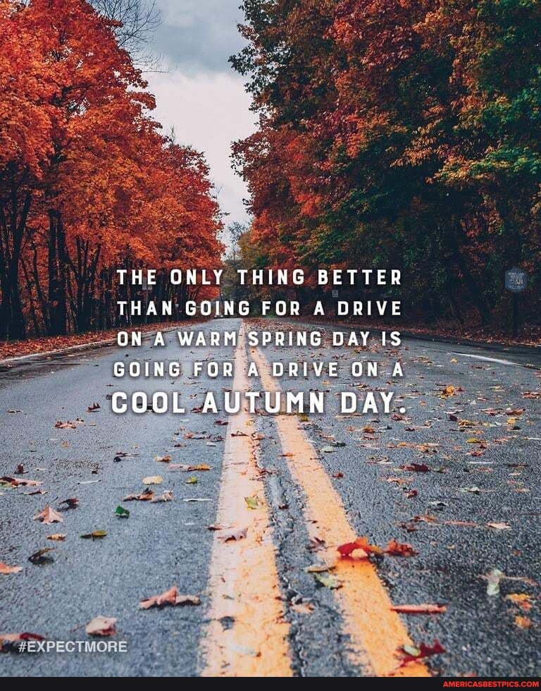 THE ONLY THING BETTER THAN GOING FOR A DRIVE ON A WARM SPRING DAY GOING FOR A DRIVE ON A
COOL AUTUMN DAY.