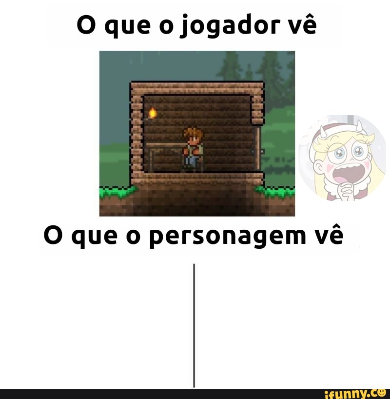 O que o jogador vê
O que o personagem vê