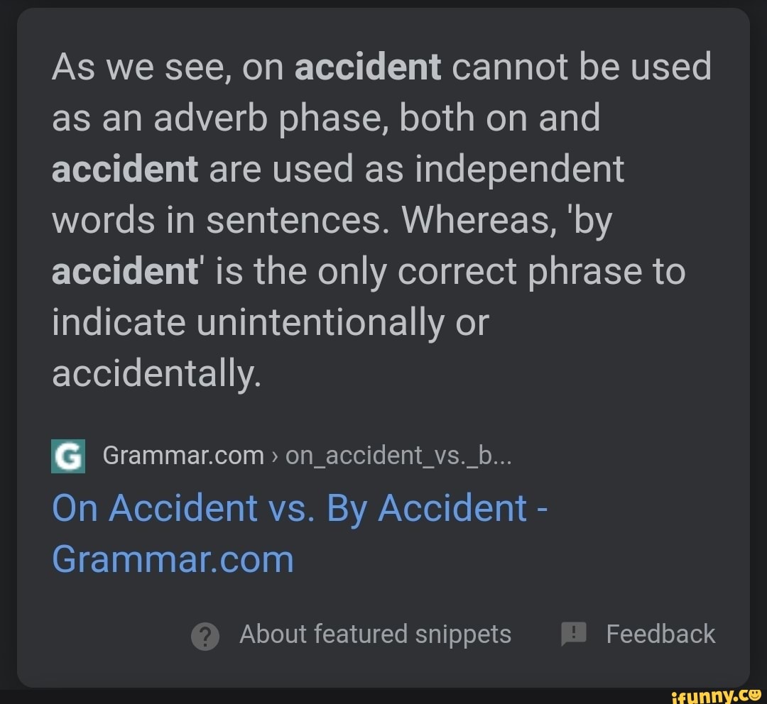 word vs word accident
