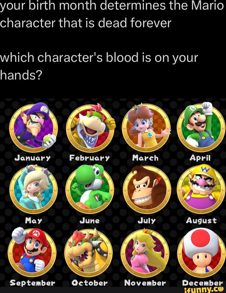 Your Birth Month Determines The Mario Character That Is Dead Forever