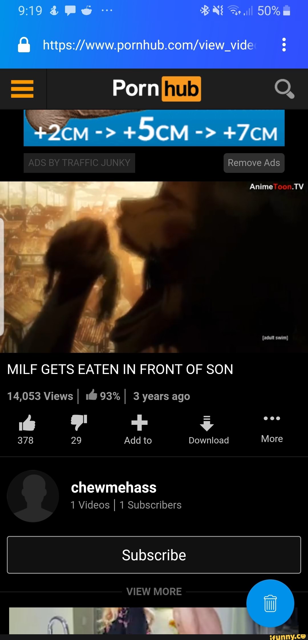 Porn ADS BY TRAFFIC JUNKY Remove Ads Anime swim) MILF GETS EATEN IN FRONT  OF SON