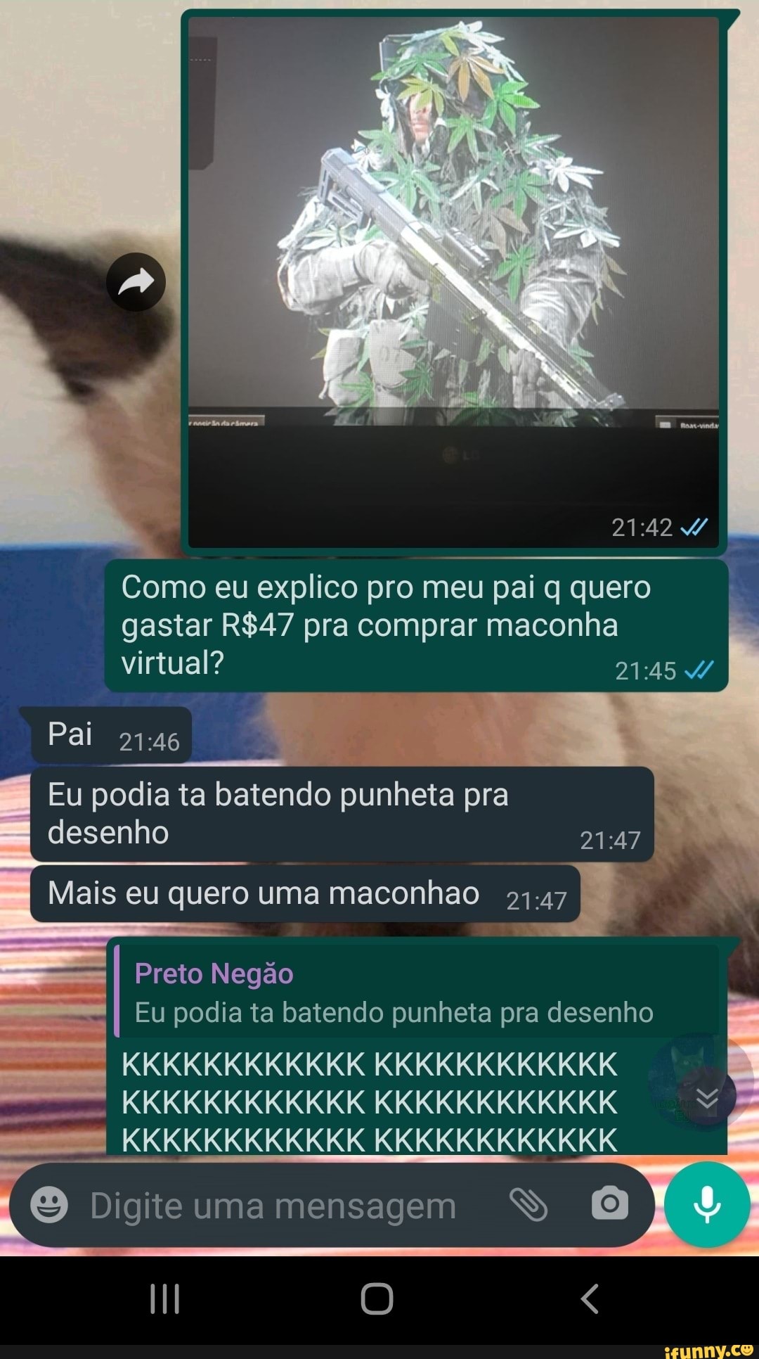Como eu explico pro meu pai q quero gastar pra comprar maconha virtual?
Pai
Eu podia ta batendo punheta pra desenho
ais eu quero uma maconhao
I Preto Negão
Eu podia ta batendo punheta pra desenho
KKKKKKKKKKKK KKKKKKKKKKKK KKKKKKKKKKKK KKKKKKKKKKKK I KKKKKKKKKKKK
Digite uma mensagem SS