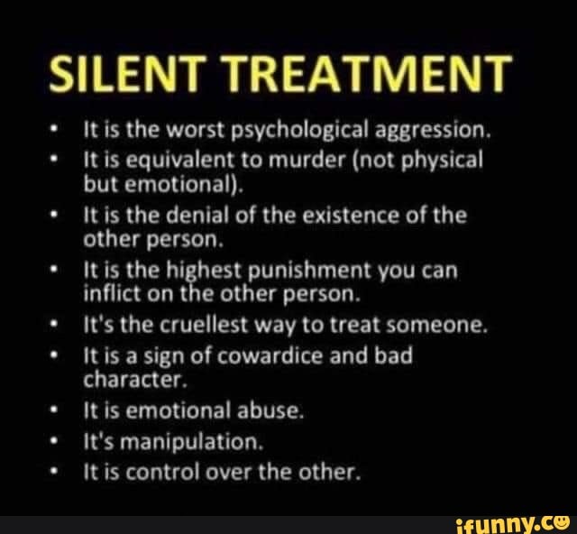 Manipulation Silent Treatment at Hollis Thompson blog