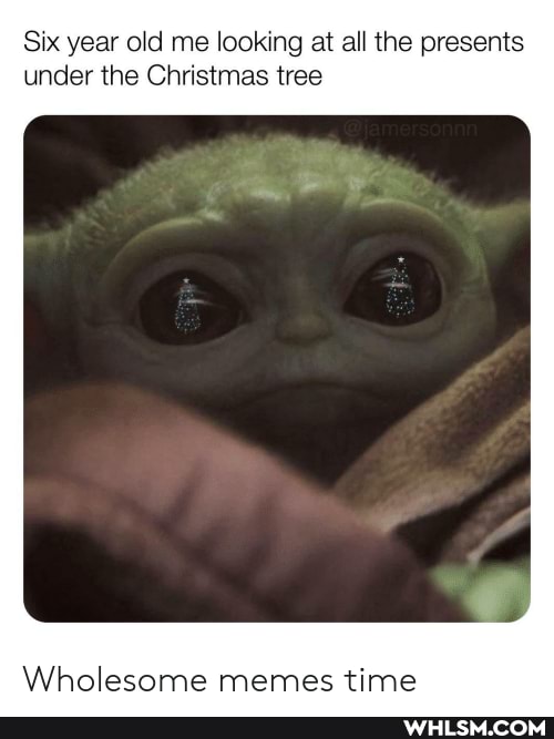 Six year old me looking at all the presents under the Christmas tree
Wholesome memes time