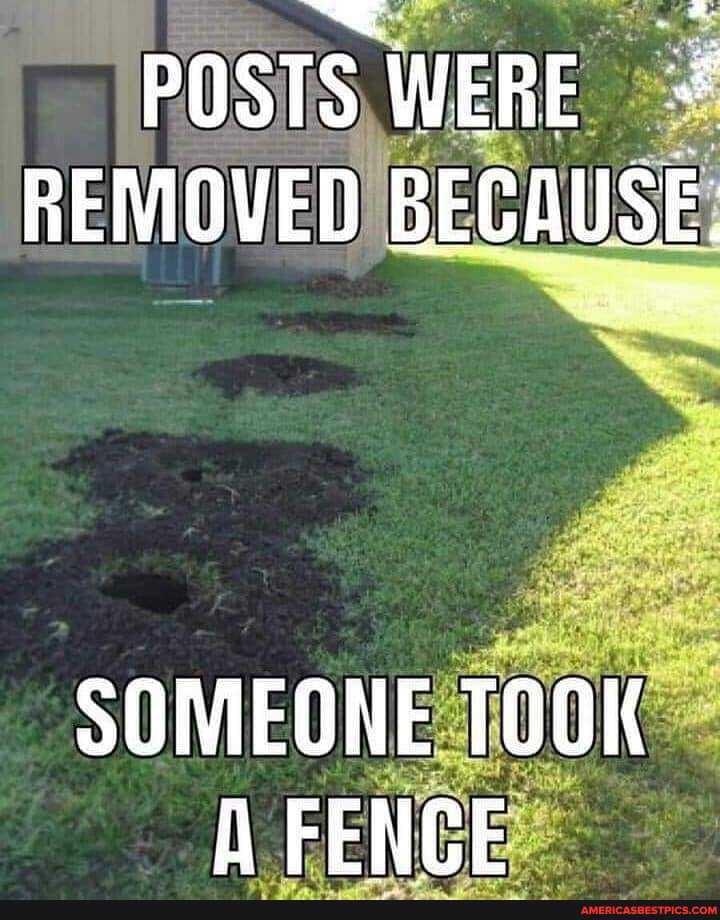POSTS WERE REMOVED BECAUSE
SOMEONE TOOK FENCE