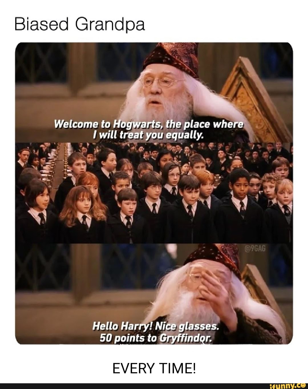 Help me find a specific Harry Potter meme titled “Welcome to