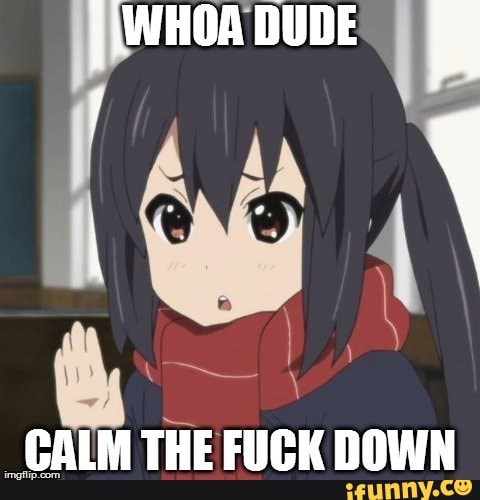 \WHOA DUDE
CALM THE FUCK DOWN