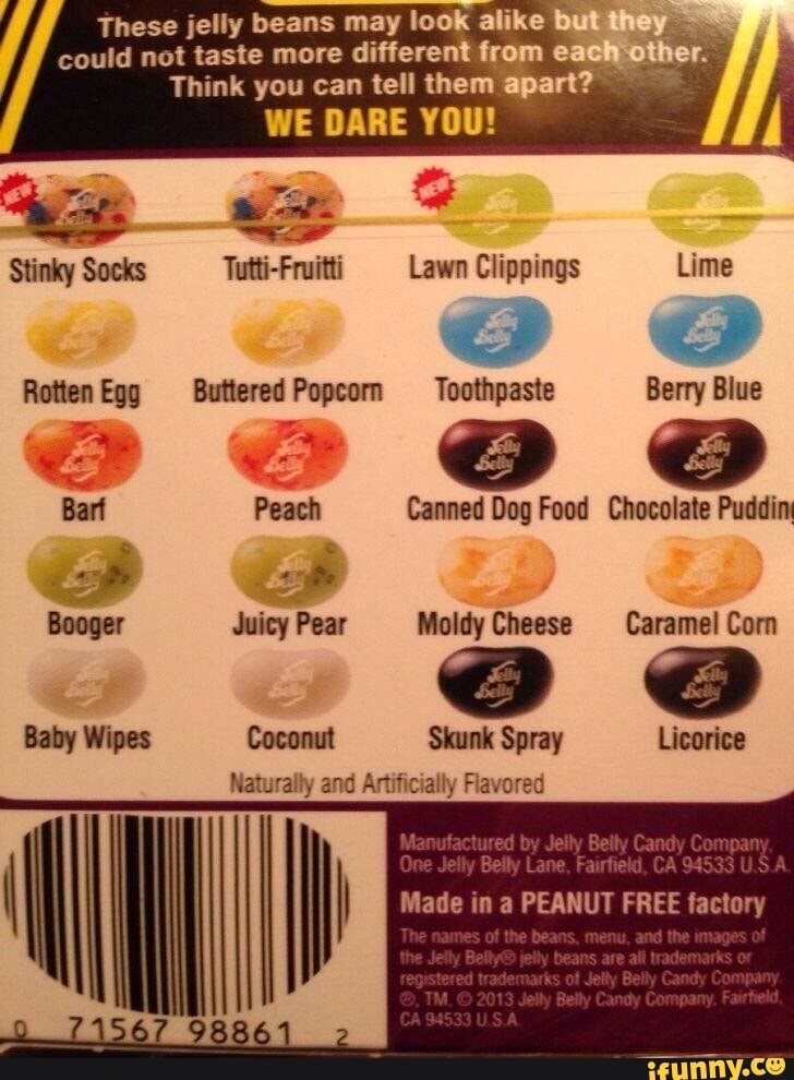 These jelly beans may look alil but tray could not taste more different