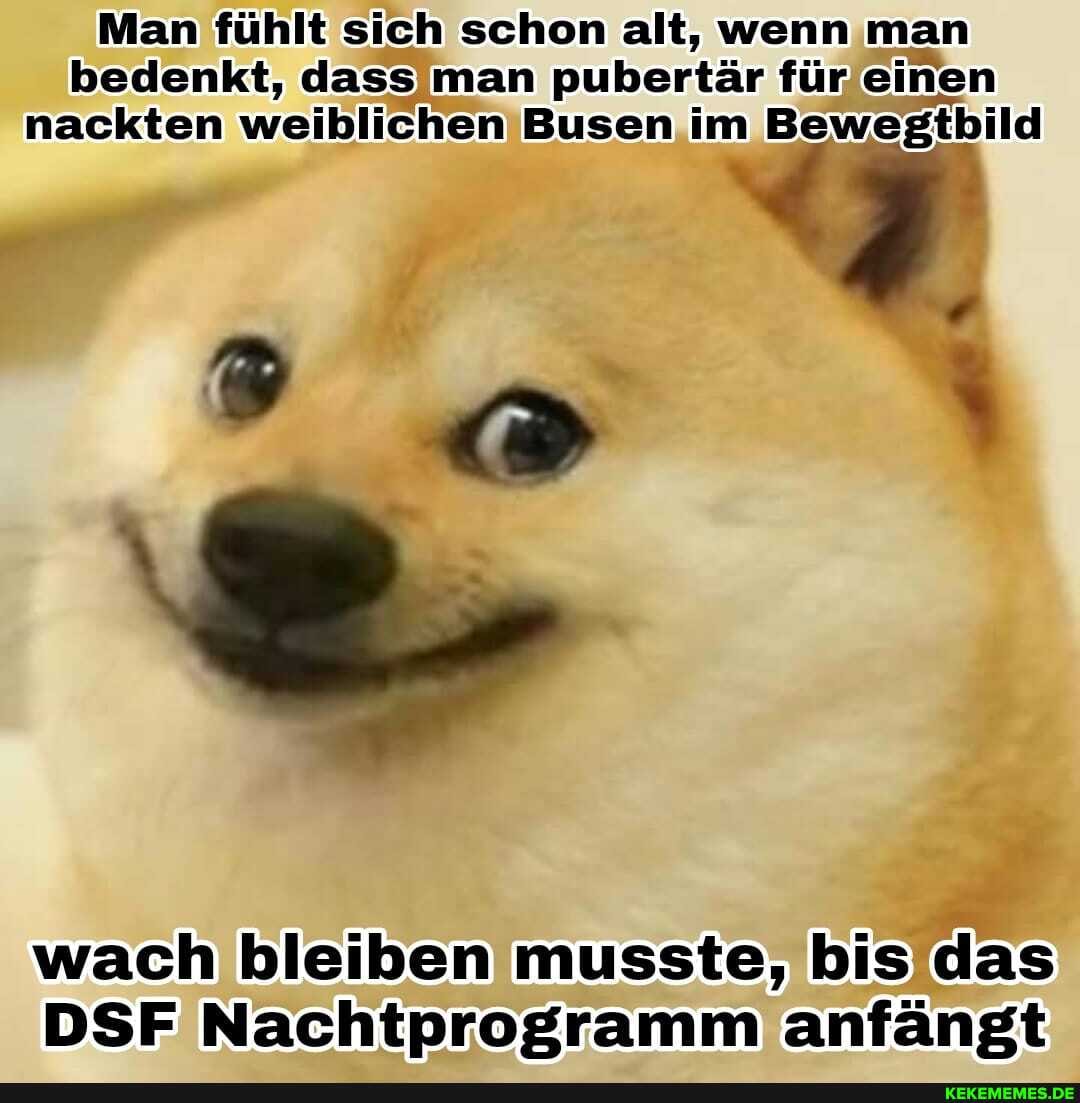 Man fühlt sich schon alt, wenn man bedenkt, dass man pubertär für einen nackten weiblichen Busen im Bewegtbild
wach bleiben musste, bis das
DSF Nachtprogramm anfängt