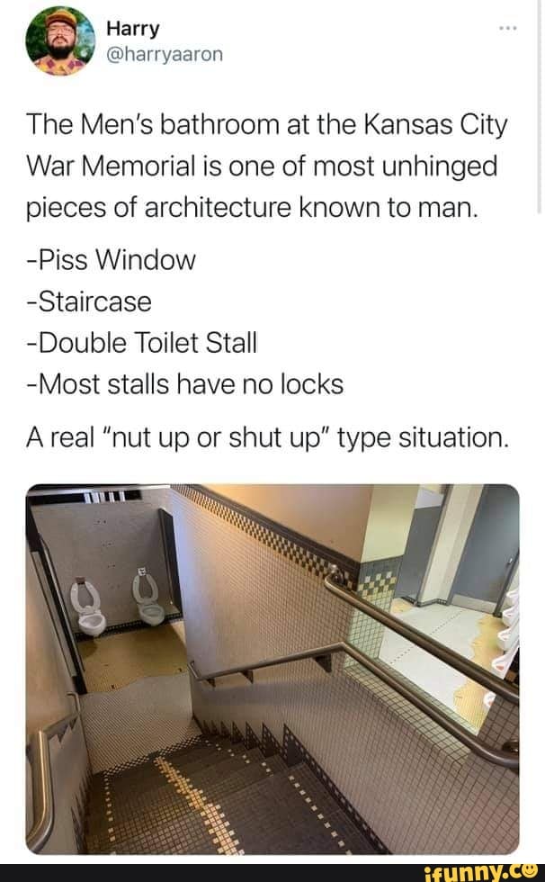 Harry The Men's bathroom at the Kansas City War Memorial is one of most