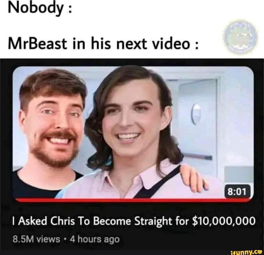 Day#2 of posting Mr.Beast memes until Mr.Beast (or Chris) comment : r/ MrBeast