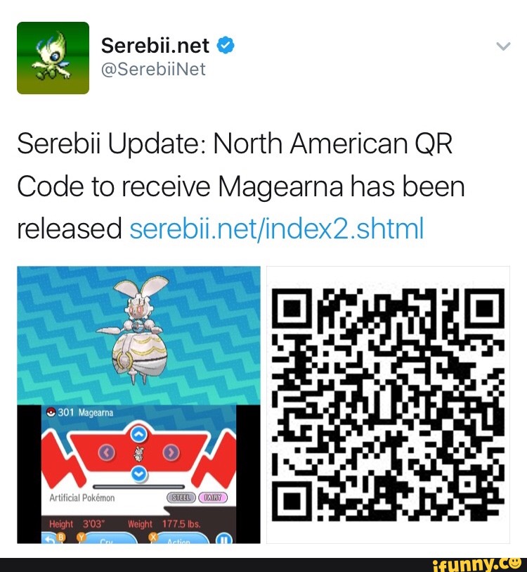 Serebii Update North American Qr Code To Receive Magearna Has Been Released Serebii Net Inde 2 Shtml Ifunny