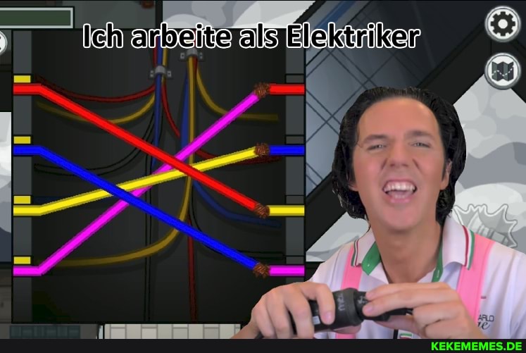 Ich arbeite als Elektriker