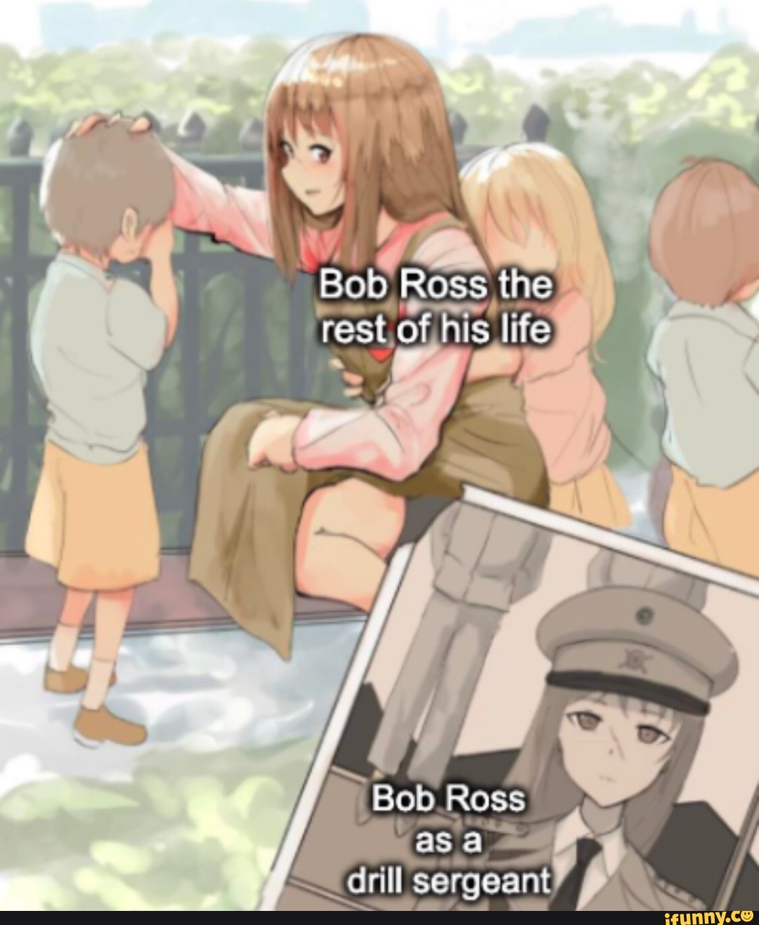 Bob ROSS the rest of his life
Bob
as
drill sergeant