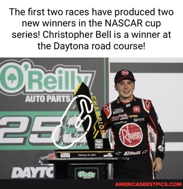 The first two races have produced two new winners in the NASCAR cup series! Christopher Bell is a winner at the Daytona road course!
