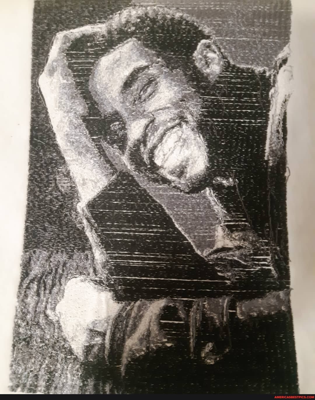 stitched, portrait, chadwick, boseman, life, fragile, use, talents