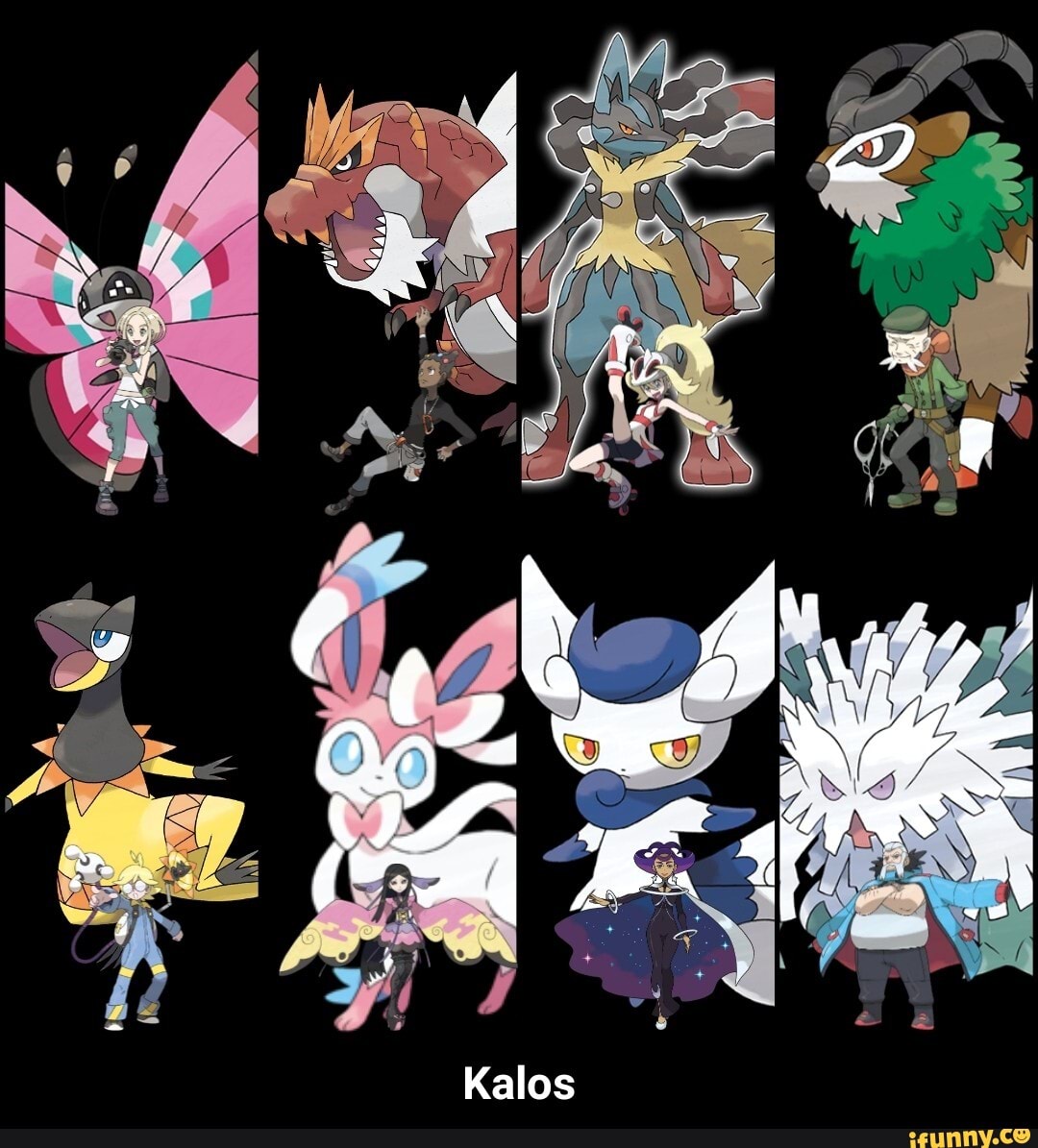 pokemon, gymleaders, kalos, viola, grant, korrina, ramos, clemont, valerie, olympia, wulfric