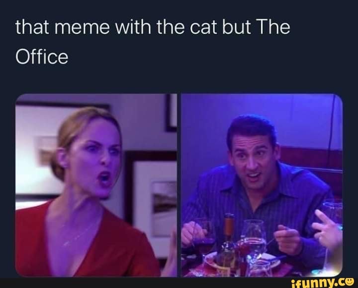 that meme with the cat but The
Office