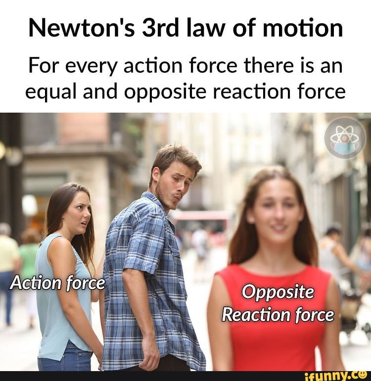 Newton's law of motion For every action force there is an equal and