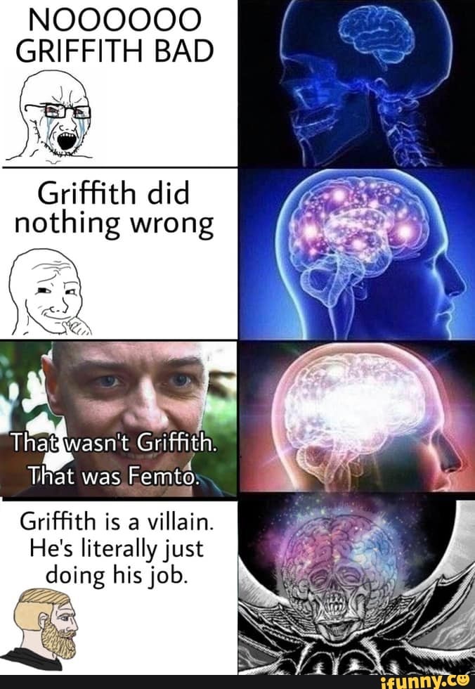 Nothing wrong перевод. Griffith did nothing wrong. Griffith memes. Did nothing wrong meme.