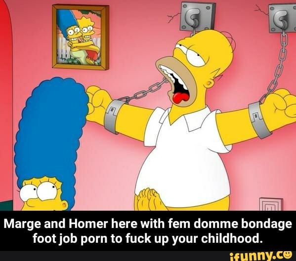 Bondage Foot Jobs - Marge and Homer here with fem domme bondage foot job porn to ...