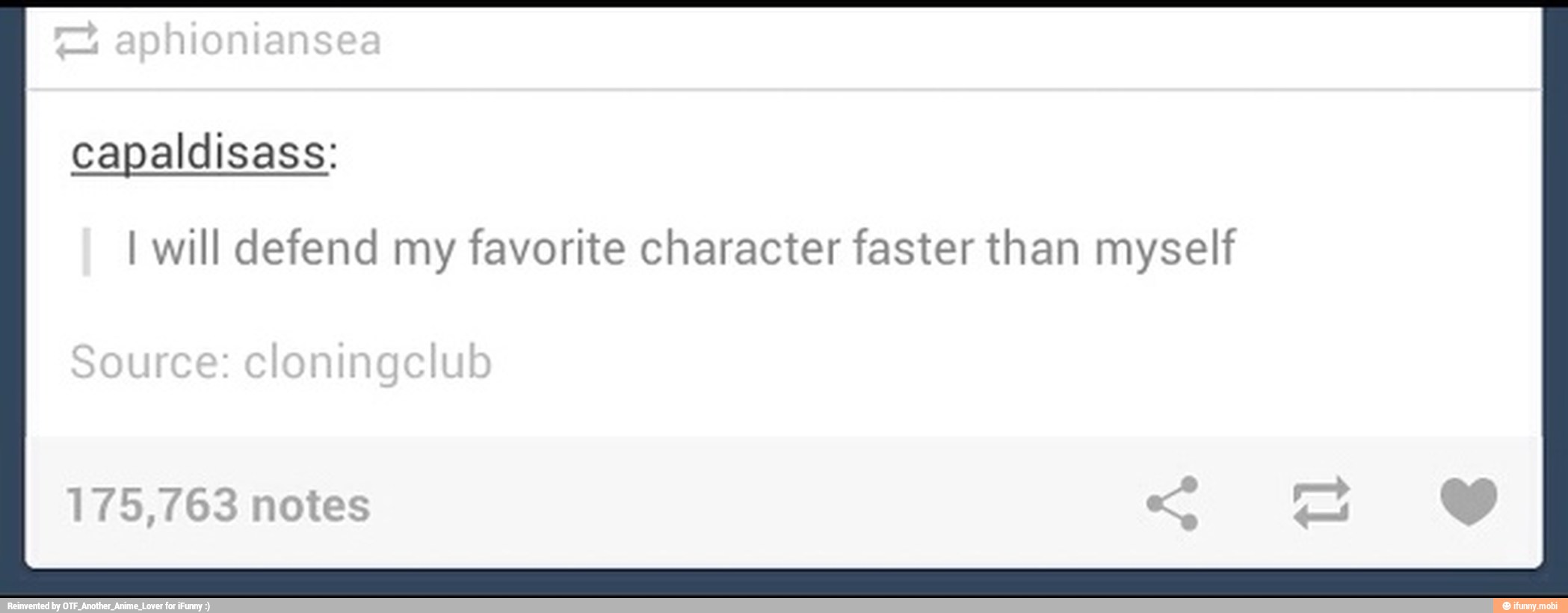 capaldisass:
I will defend my favorite character faster than myself