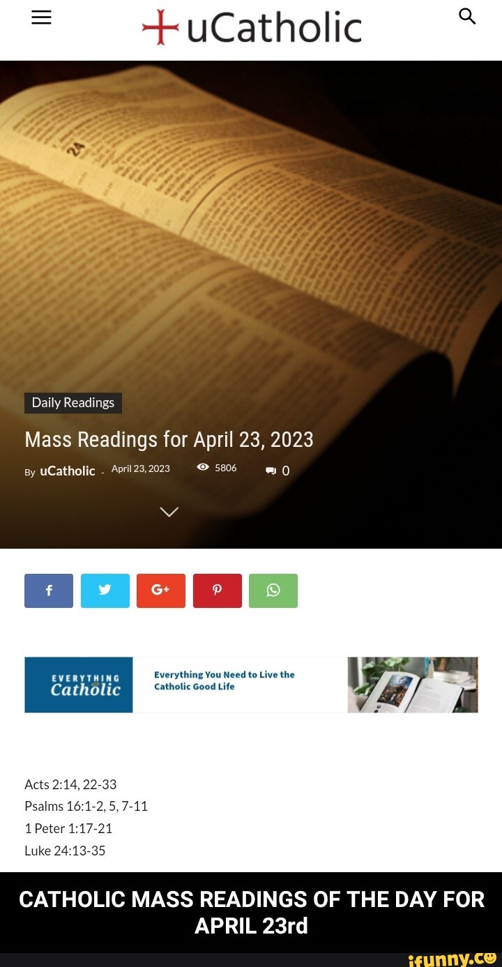 UCatholic Daily Readings Mass Readings for April 23, 2023 uCatholic