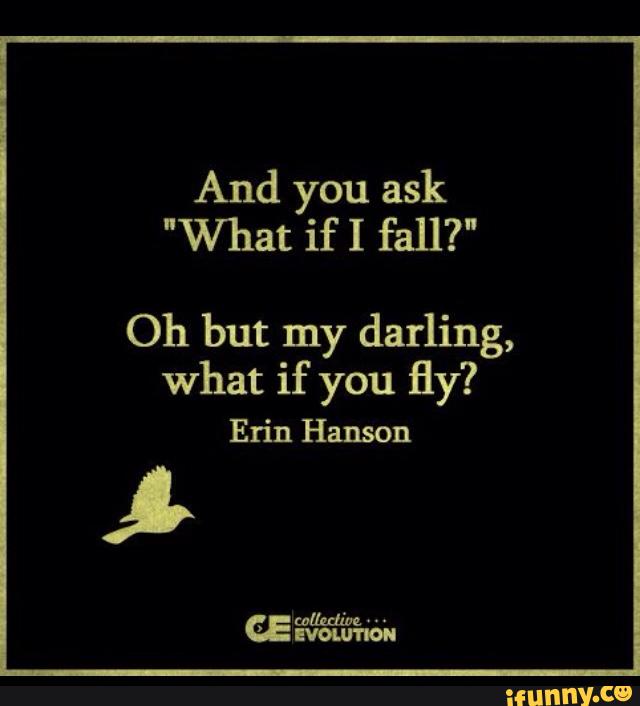 And You Ask What If I Fall Oh But My Darling What If You ﬂy Erin Hanson Ifunny