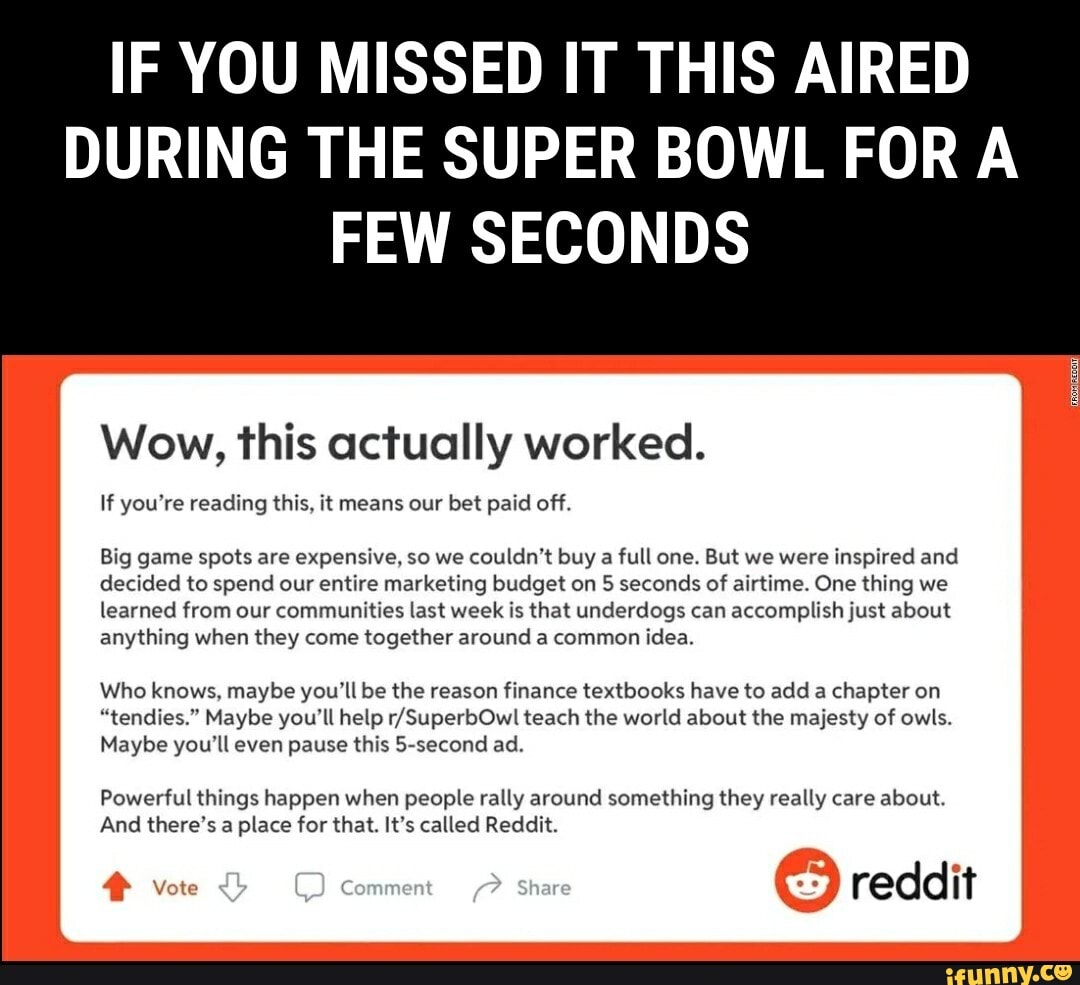 The 5-second Reddit Super Bowl ad you probably missed