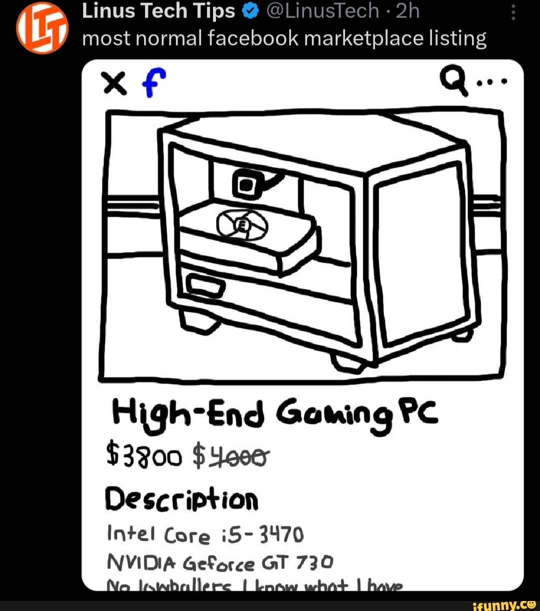 Linus Tech Tips @ @Lin most normal facebook marketplace listing High ...