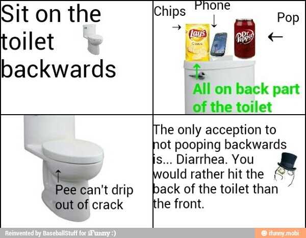 Sit on the toilet = backwards Phone Chips I Pop All on back part of the ...