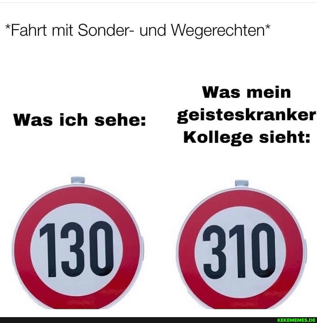 *Fahrt mit Sonder- und Wegerechten*
Was mein
Was ich sehe: geisteskranker
Kollege sieht: