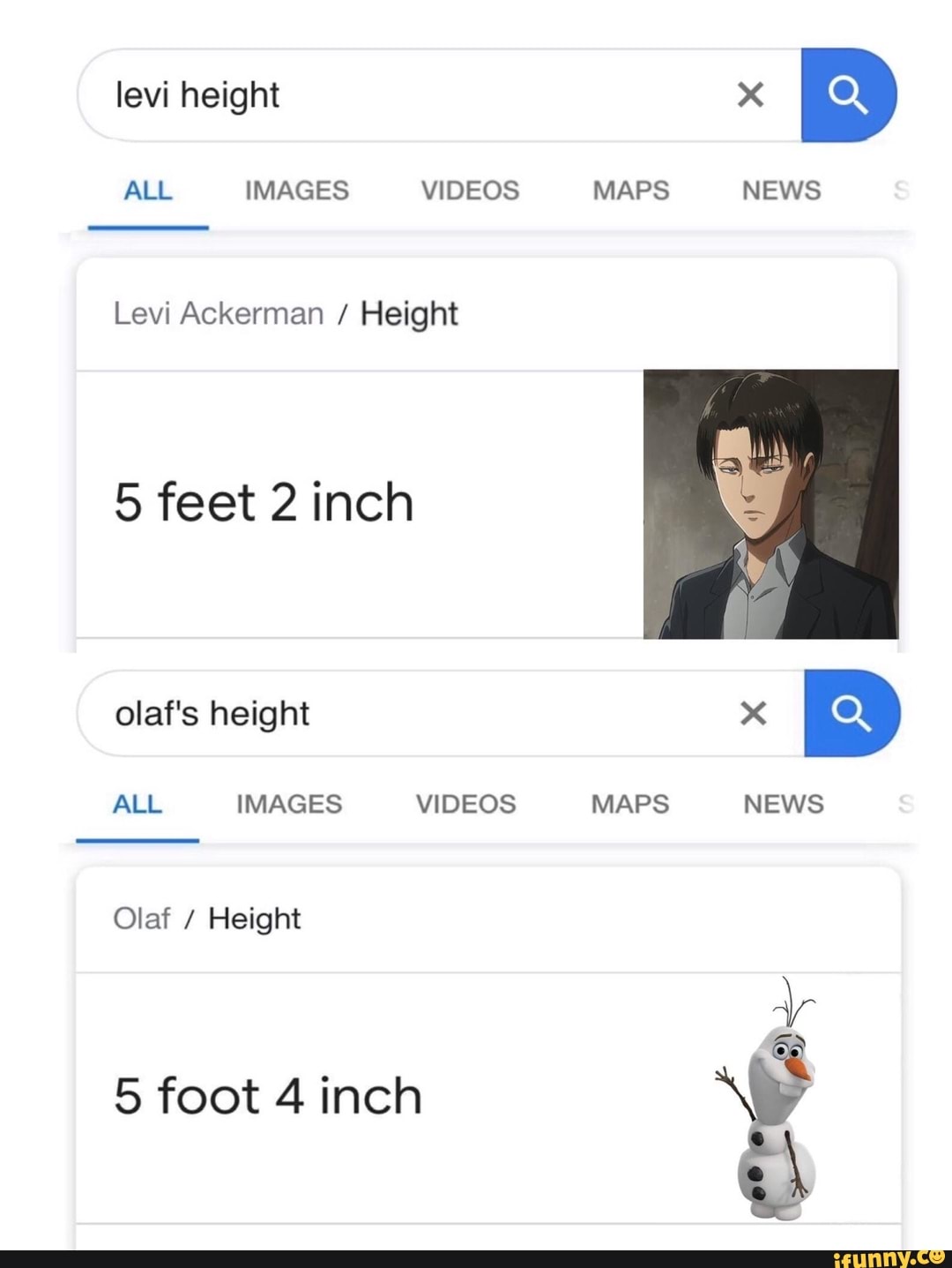 Levi Ackerman Height 5 Feet 2 Inch Olaf Height 5 Foot 4 Inch Ifunny His titan has a devastating ability to throw objects (such as boulders) with immense destructive capability, which makes for a deadly combination when paired with zeke's how tall is levi in feet? levi ackerman height 5 feet 2 inch olaf
