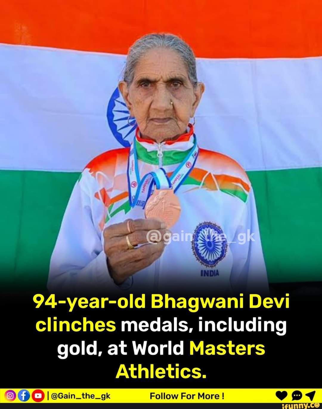 94 Year Old Bhagwani Devi Clinches Medals Including Gold At World