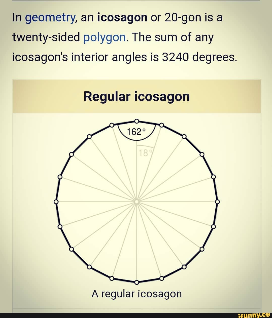 In Geometry An Icosagon Or 20 gon Is A Twenty sided Polygon The Sum
