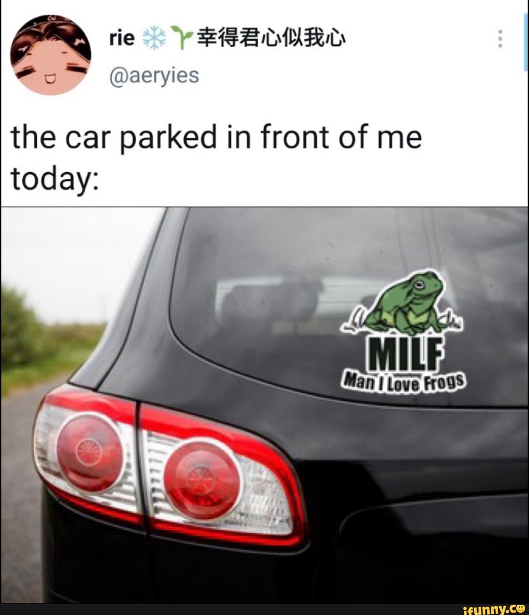 ri
the car parked in front of me today: