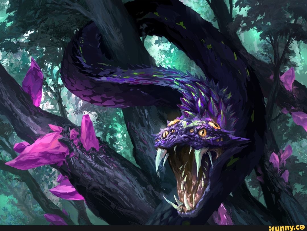 purple, fantasy, snake, serpent, crystal
