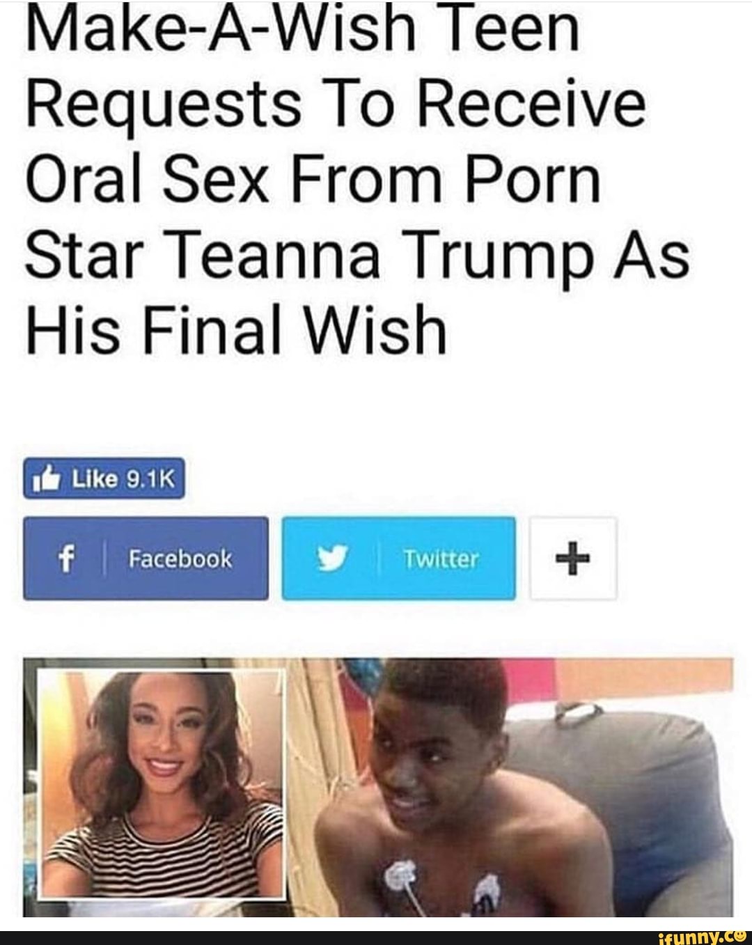 1080px x 1357px - Make-A-Wish Teen Requests To Receive Oral Sex From Porn Star ...
