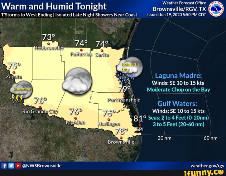 Weather Forecast Office Warm and Humid Tonight Brownsville/RGV, TX T
